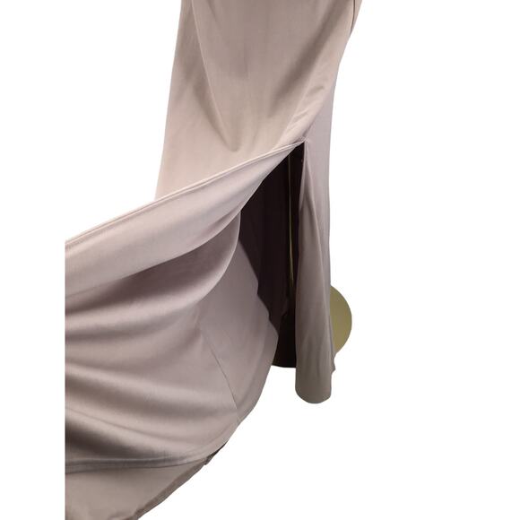 BIRDY GREY SZ S Taupe Cowl Sleeveless Crepe Ash Formal Party Maxi Dress NWT b109 - Picture 4 of 10